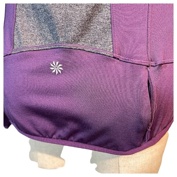 Womens Athleta Prevail Full Zip Purple Jacket Size Small Ruffle Running Pockets - Picture 4 of 9